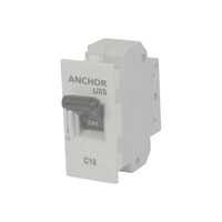 Anchor Roma Mini Modular 6 Ampere Single Pole MCB - 6A, White, 1 Year 